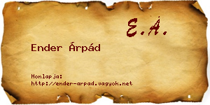 Ender Árpád névjegykártya