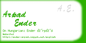 arpad ender business card